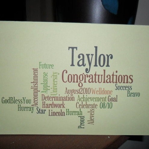 Personalised Custom Congratulations Card