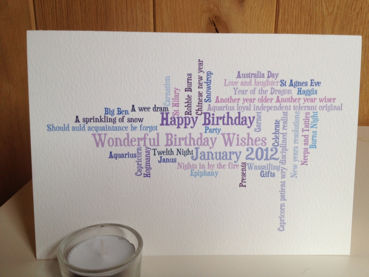 50 Shades of Blue Custom Personalised Greetings Card