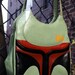 Star Wars: Upcycled Boba Fett hand painted pleather mint green purse