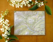 Save the Date - Custom Eco Friendly Upcycled Topographic Map - Rustic Charm - Personalized Woodland Outdoor Spring Wedding