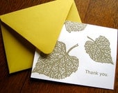 Rustic Thank You Card - Mustard Envelope - Botanical Print