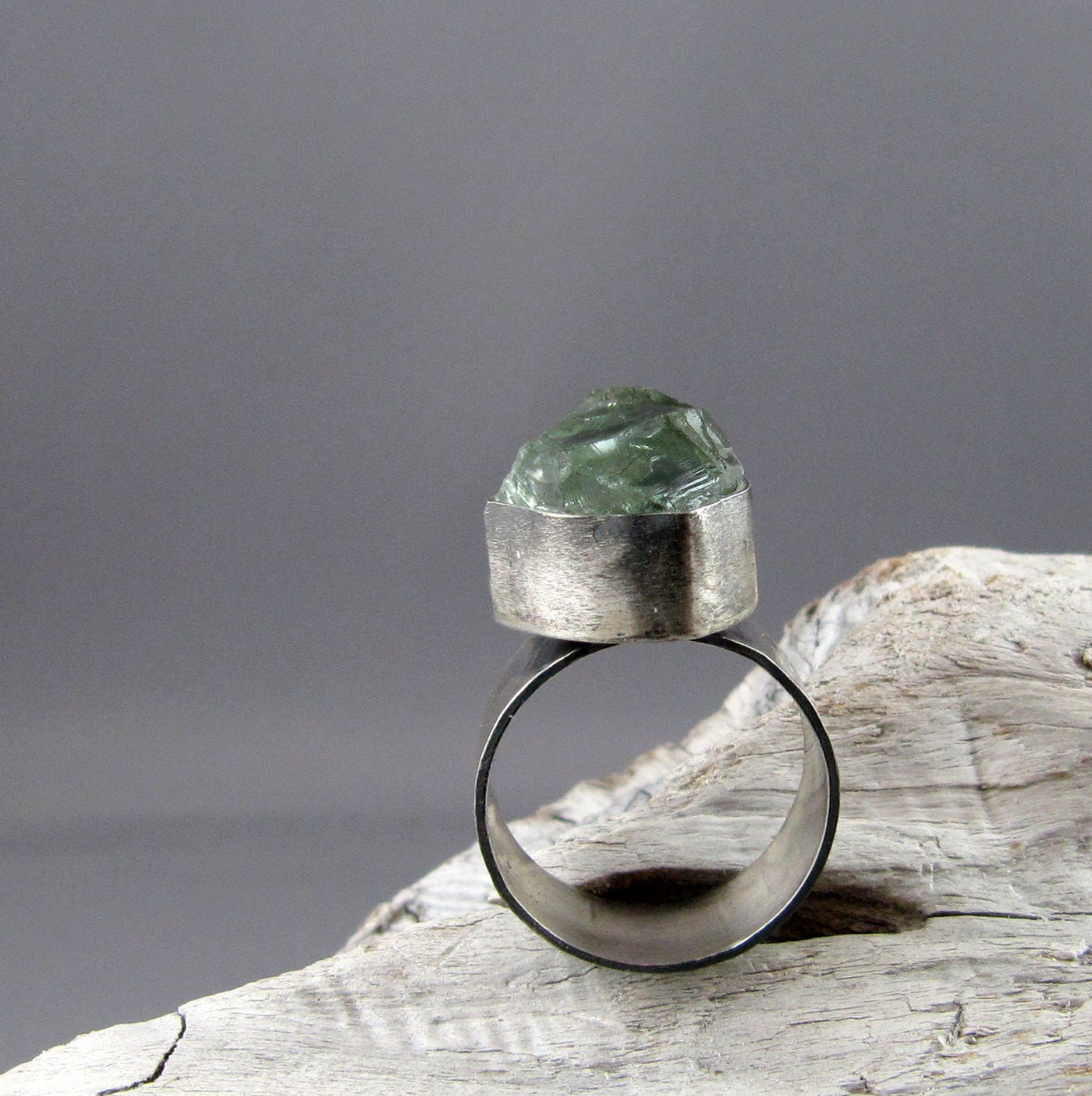 Prasiolite Fine and Sterling Silver Ring