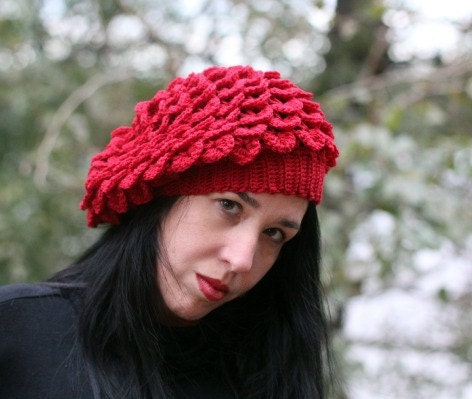 Crochet PATTERN Crocodile Stitch Slouchy Beret - Permission to Sell Finished Items