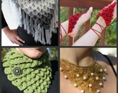 Crochet PATTERN Crocodile Stitch Triangle Shawl -  One pattern with Many Possibilities - Permission to Sell Finished Items