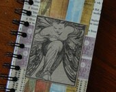 Spiral bound, handmade, collaged journal/notebook/diary, original design using vintage & reclaimed papers-Joy