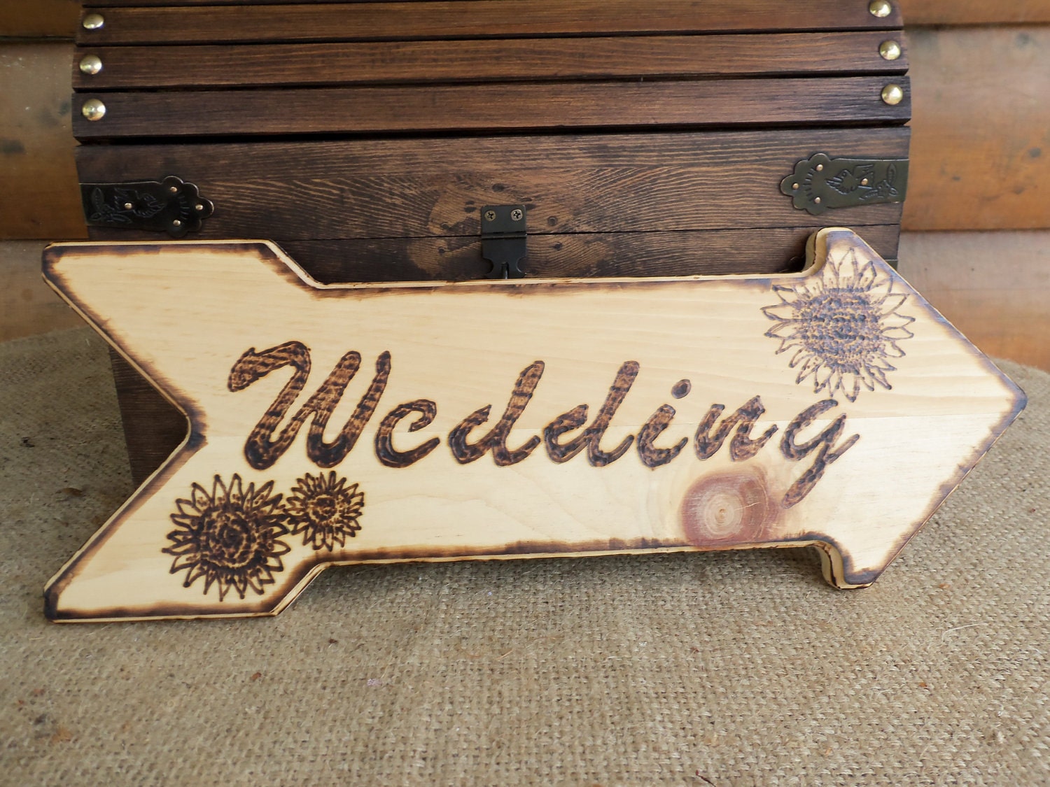 Large  Rustic Directional Sign for your Reception or Wedding