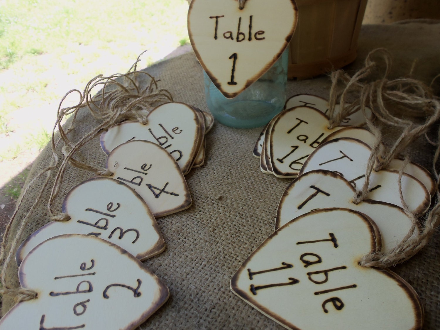Rustic Heart Table Numbers for your Wedding - GoRustic Designs