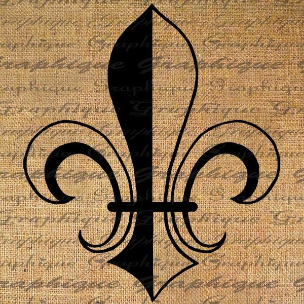 Fleur de Lis French Digital Image Download Sheet Transfer To Pillows Tote Tea Towels Burlap No. 1822