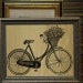 Digital Download Collage Sheet Burlap Transfer Vintage BICYCLE Basket Flowers Ribbons Bike Iron On Fabric Pillows Tote Tea Towels No. 1804