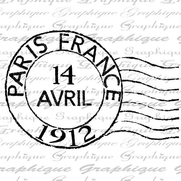 Digital Collage Sheet French Paris Postmark Post Mark France Burlap Digital Download Sheet Fabric Transfer Pillows Totes Tea Towels 2267