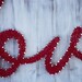 Mixed Media Nail and Thread "love"