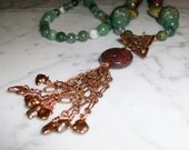 Life In The Big City - Natural Green Crystal and Stone Heart Chakra Healing Necklace