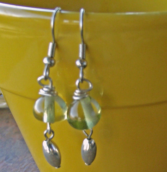 Lampwork Apple Bead Earrings.