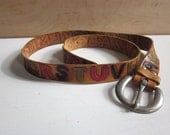 70's all the letters of the alphabet leather belt