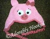 Pig Hat, Crochet Pig Hat, Pig Hat with Tail - INFANT, TODDLER & CHILD Size -  Made to Order