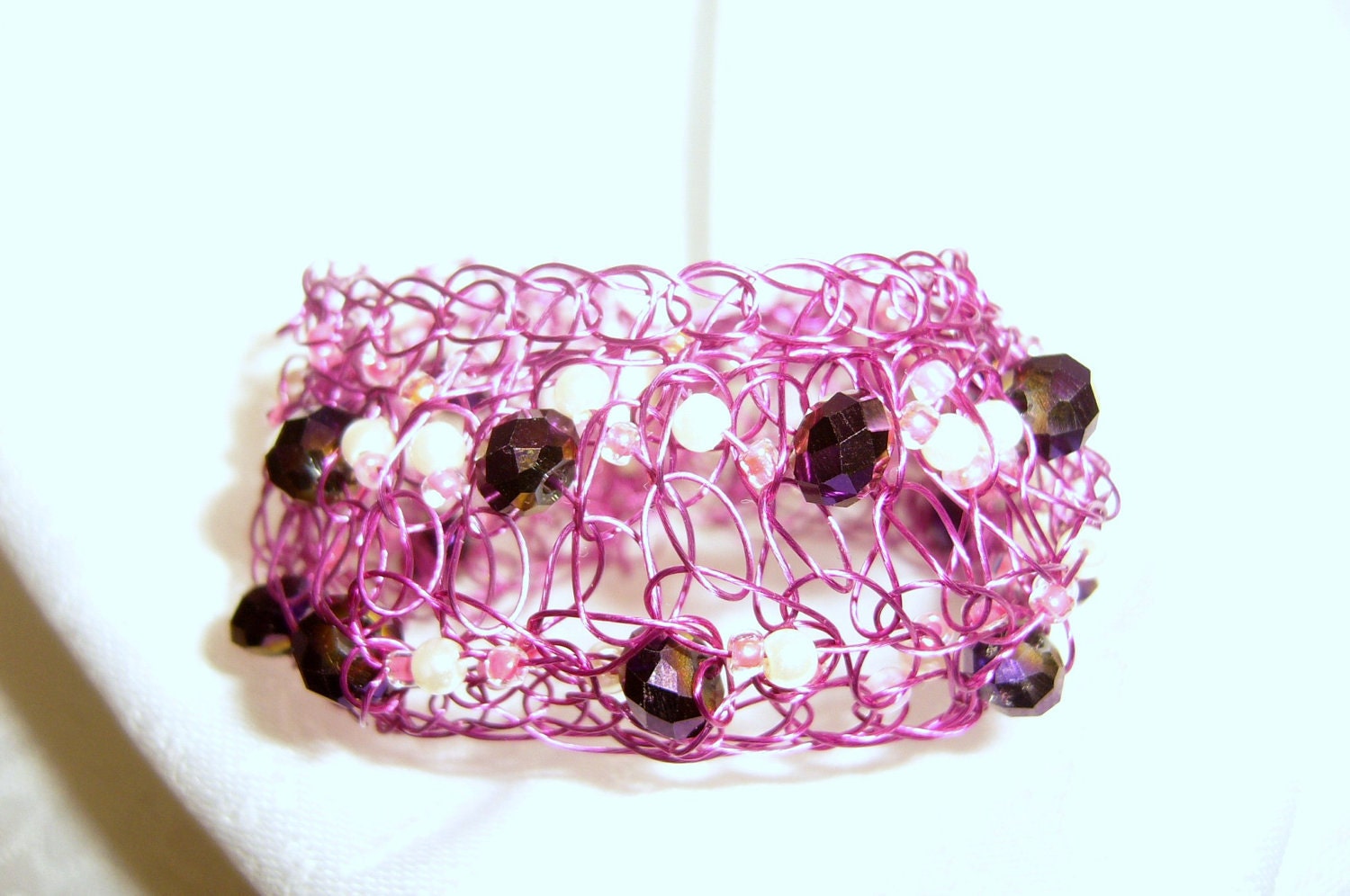 Crochet beaded bracelet