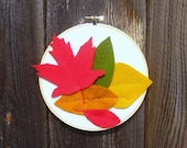 Felt Embroidery Hoop- Fall Leaves