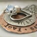 Personalized Rustic Hand Stamped Copper and Sterling Silver Family Style Mommy Necklace