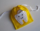 Yellow Felt Tooth Fairy Bag