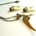 Steampunk Flying Orb & Golden Wings Necklace and Earring Set