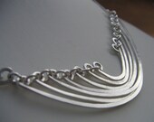 Hammered Silver Wave Necklace - Wire Jewelry - Statement Jewelry - Wearable art - BellantiJewelry Hammered Silver Wave Necklace - Wire Jewelry - Statement Jewelry - Wearable art - BellantiJewelry