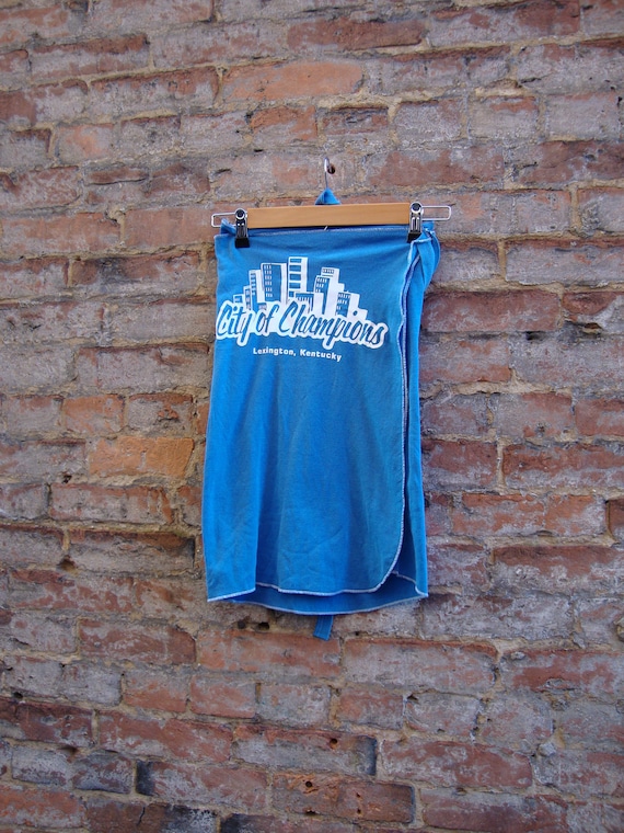 T Shirt Wrap Skirt/ UK City of Champions Novelty Skirt/ Eco Skirt /Inspired by LESLIE PHILLIPS
