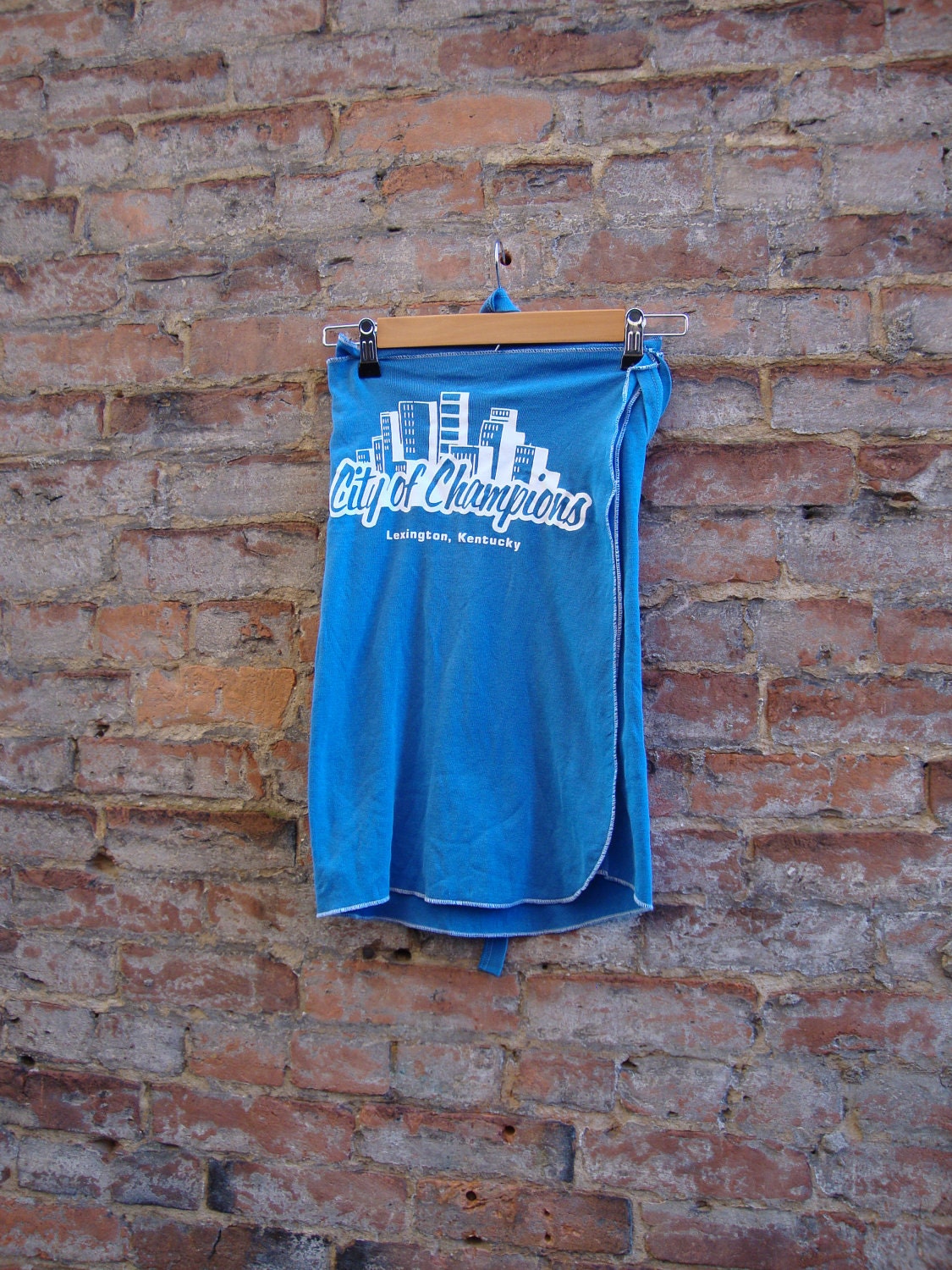 T Shirt Wrap Skirt/ UK City of Champions Novelty Skirt/ Eco Skirt /Inspired by LESLIE PHILLIPS
