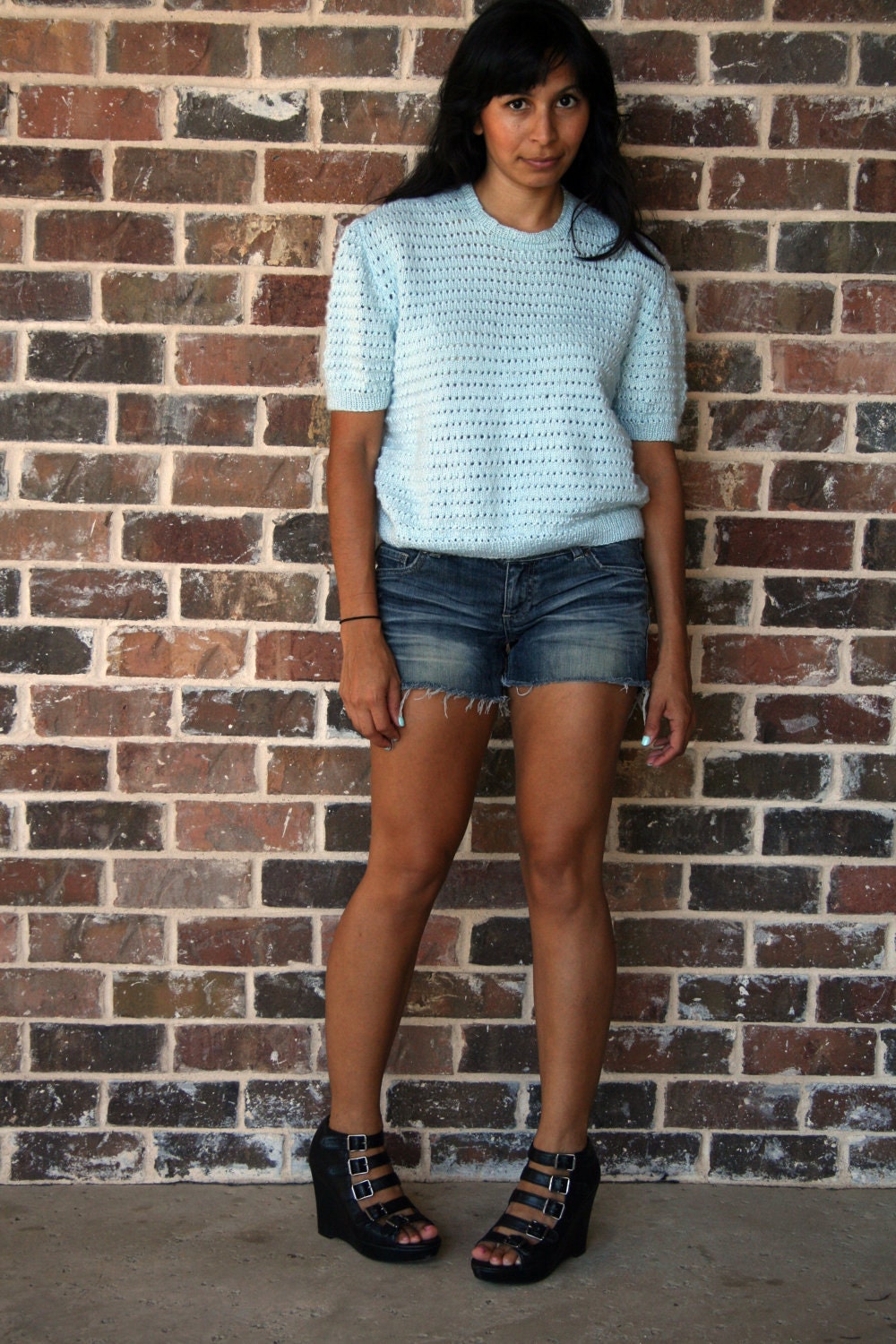 Adorable Vintage Powder Blue Sweater