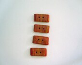 Buttons, Orange Marble Rectangle Buttons, 4 Orange Marble Rectangle Buttons