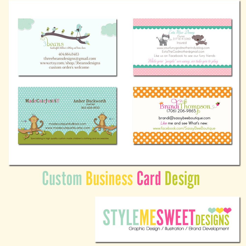 Professional Custom Business Card Design Made to Match your Premade or Custom Logo Design - One or Two Sides