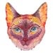 Cat face (Koshka) - animal face artwork print, size 8x10 (No. 19)