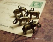 8pcs of Antiqued Bronze 3D Thai Elephant Charms Pendants Drops Zipper Rd L56