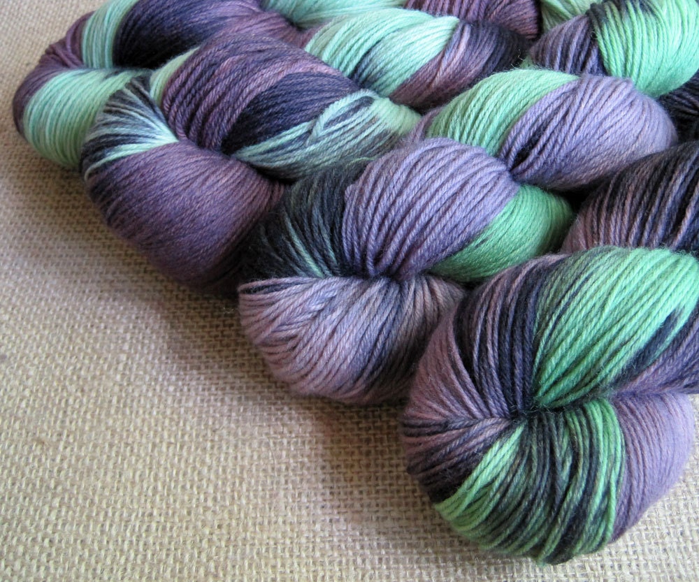 Maleficent - Superwash Merino & Nylon Sock Fingering Yarn - Hand Dyed - 462 yards