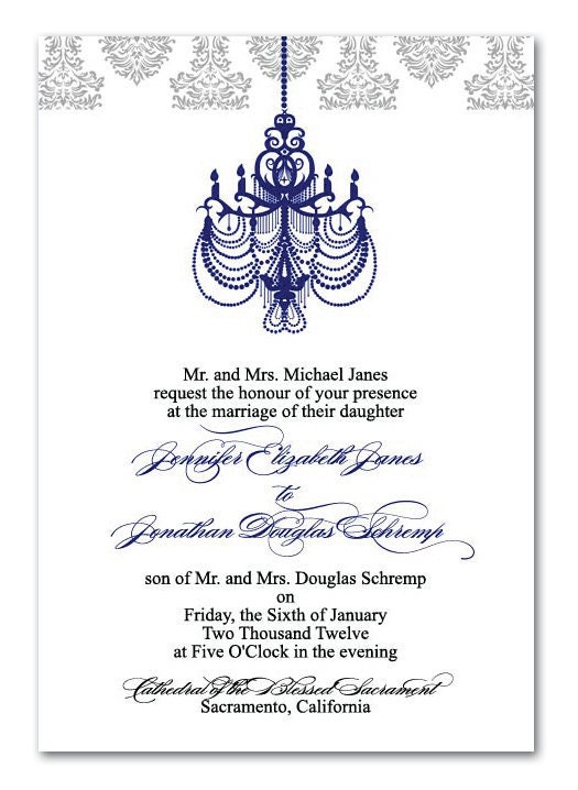 Modern Invitation - Chandelier style - Purchase deposit to get started