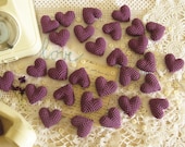 Purple Crocheted Hearts A Set of Thirty Wedding Favors Idea Made to Order on Etsy