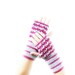 Fingerless Mitten - Hand crocheted gloves in Pink and Gray Wrist Warmers