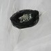 Black Flower White Rhinestone Hair Clip