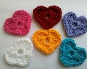 Valentine heart 6 Crochet heart Appliques Handmade