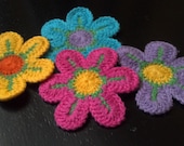 Lot of 20 Large Handmade Crochet Flower Appliques