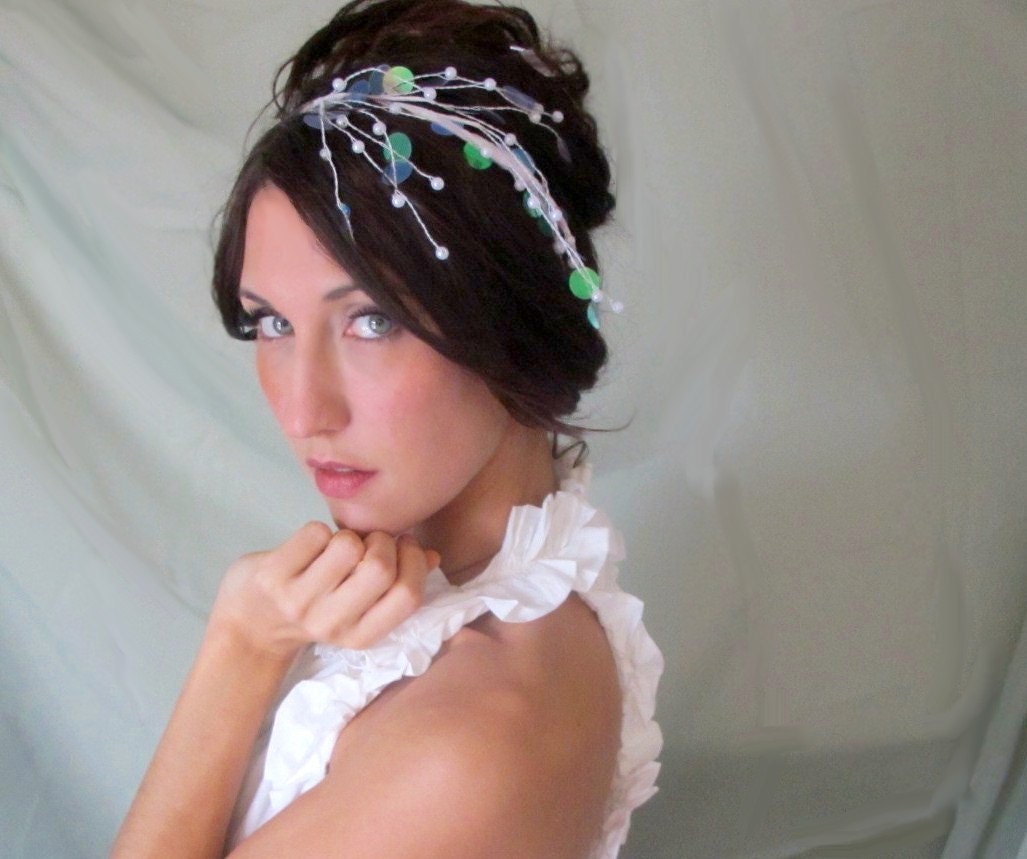 Le Diamant Adore- New Years Eve Crown - Tiara, Crown, Opal Shimmer, White, Sparkle,