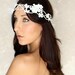 Whimsical Wedding Flower Crown, White Tiara, Crystals, fairy wedding, bridal, flower girl - SOLANGE - -