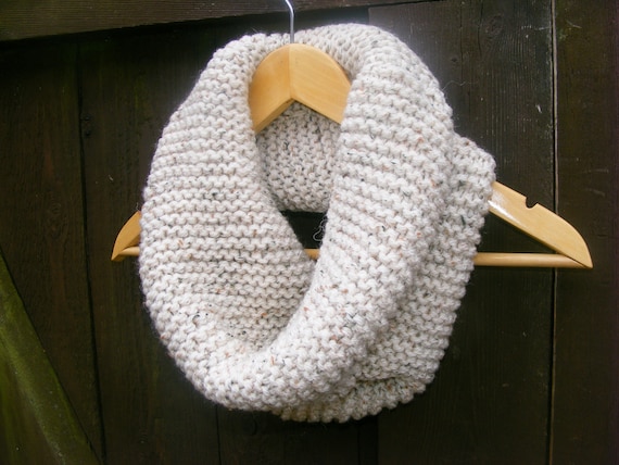 women scarves in cream  infinity scarf knit