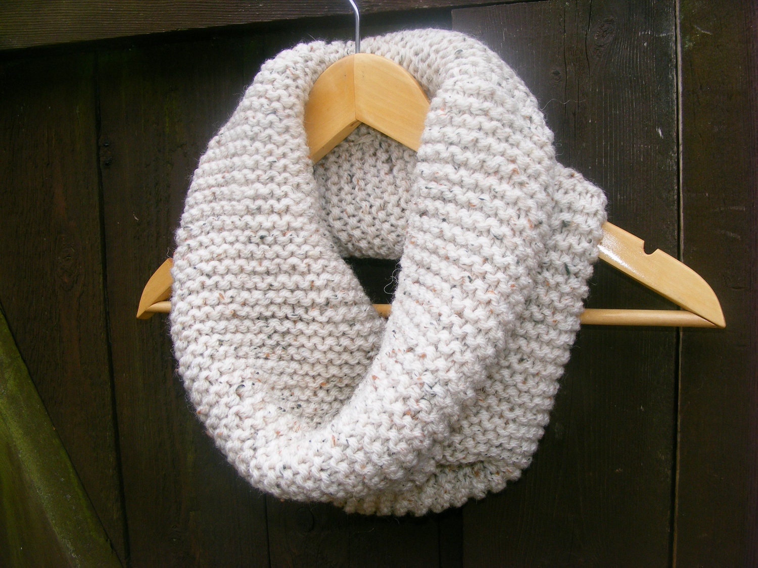 women scarves in cream  infinity scarf knit