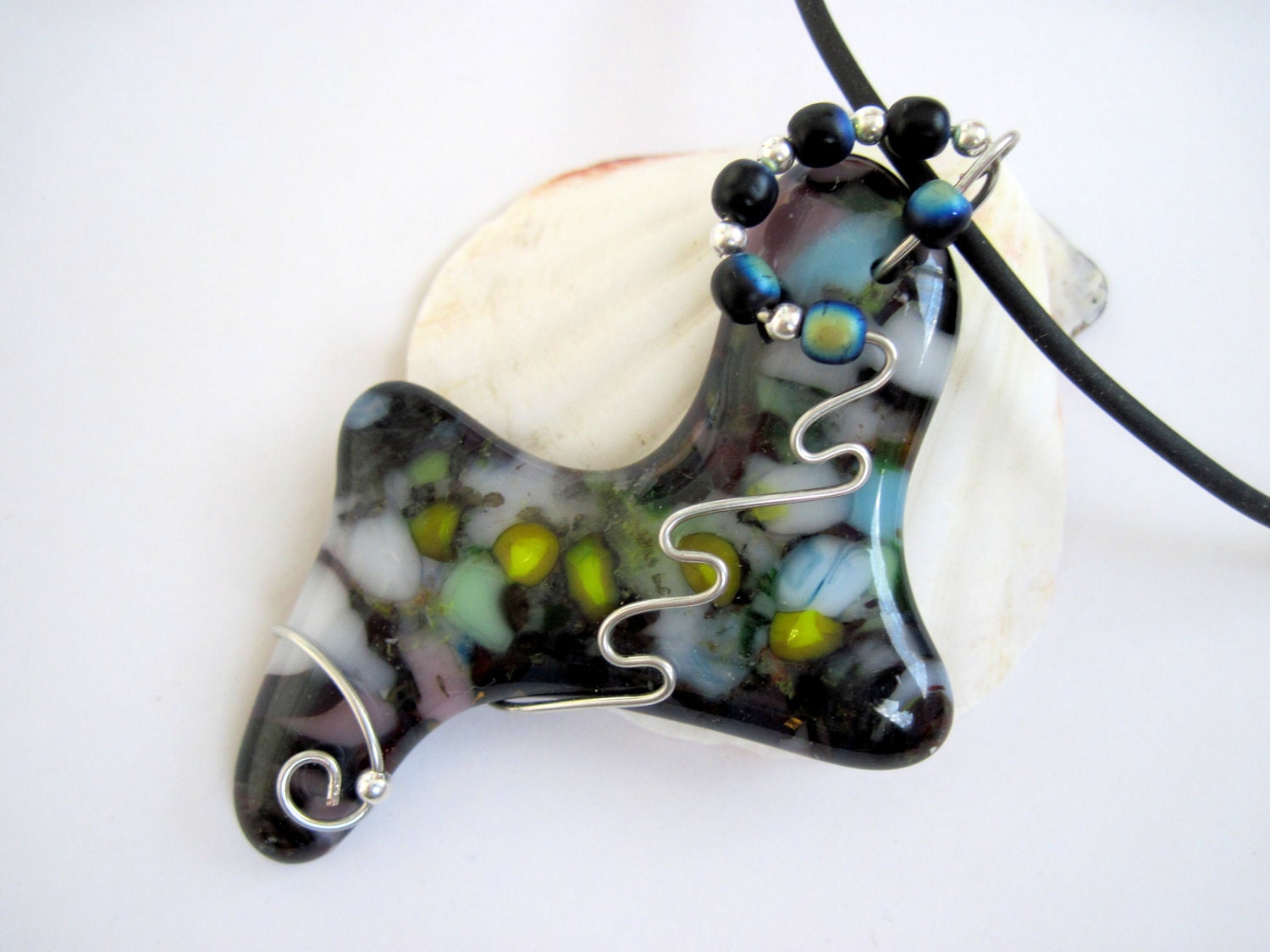 Fused Glass Colourful   Pendant Fused Pendant