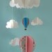 Hot Air Balloons and Clouds Hanging Baby Mobile/3D Paper Mobile