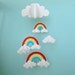 Rainbows and Clouds 3D Hanging Baby Mobile/3D Paper Mobile/Nursery Mobile