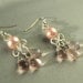 Romantic pink earrings silver plated earrings handmade feminine summer jewelry