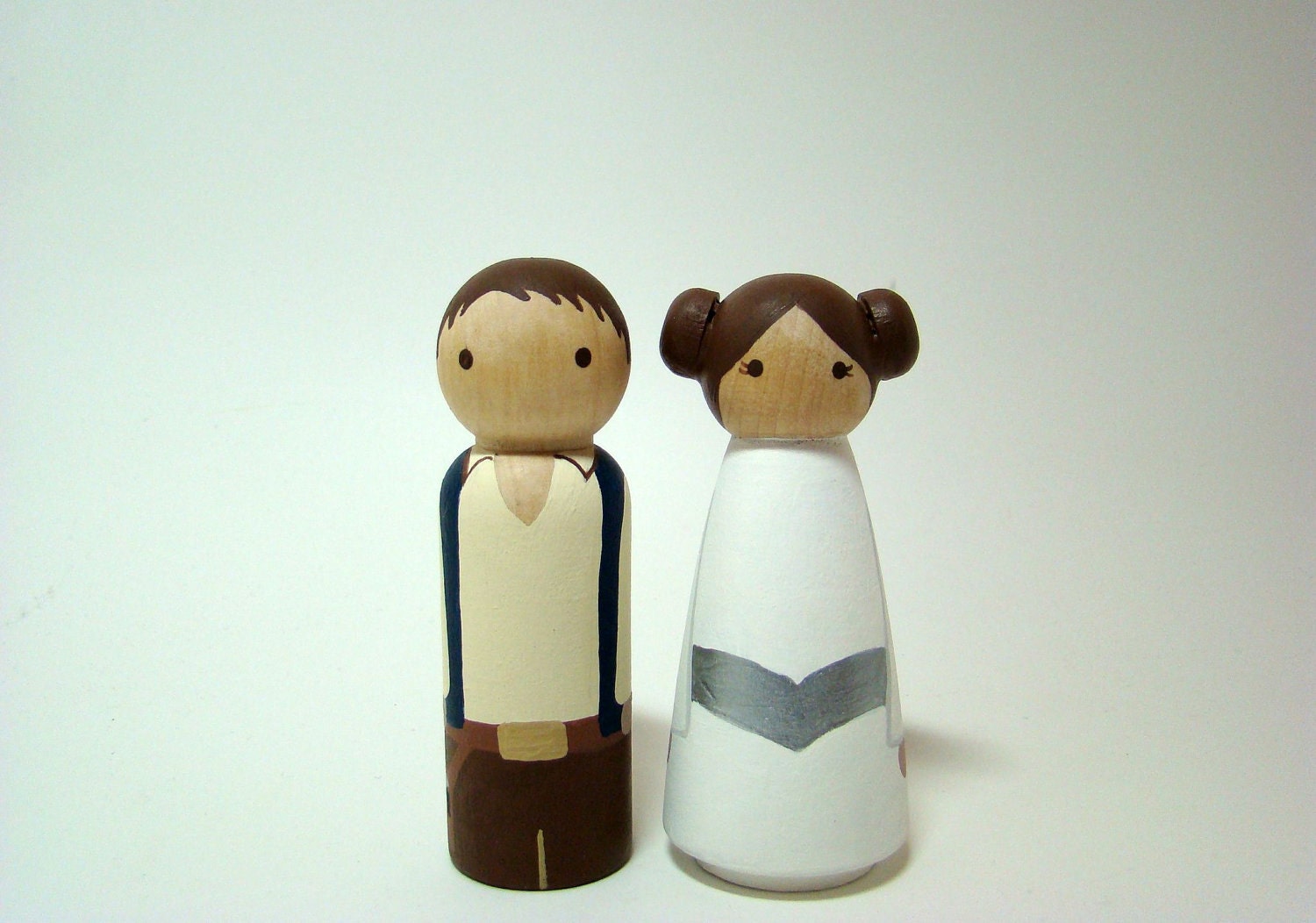 The Princesss & her Nerfherder Star Wars (R) Wood Peg Doll Cake Topper