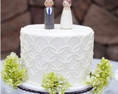 Custom Wedding Cake Toppers - Hand Painted Wood Peg Cake Toppers