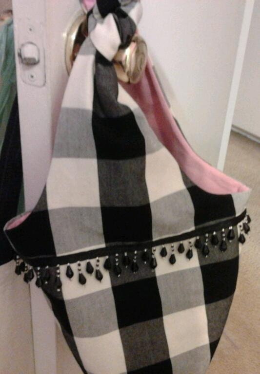 RESERVED      Black & White Large Checkered Tote